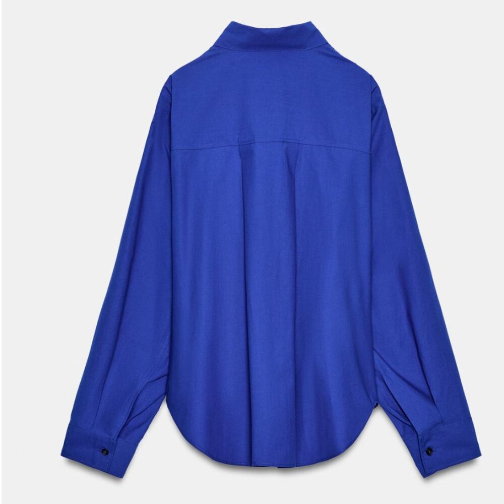 NEVER WORN-Get Ready for Spring- Zara oversized Beautiful "Bluish" Blouse- Large - Picture 5 of 14